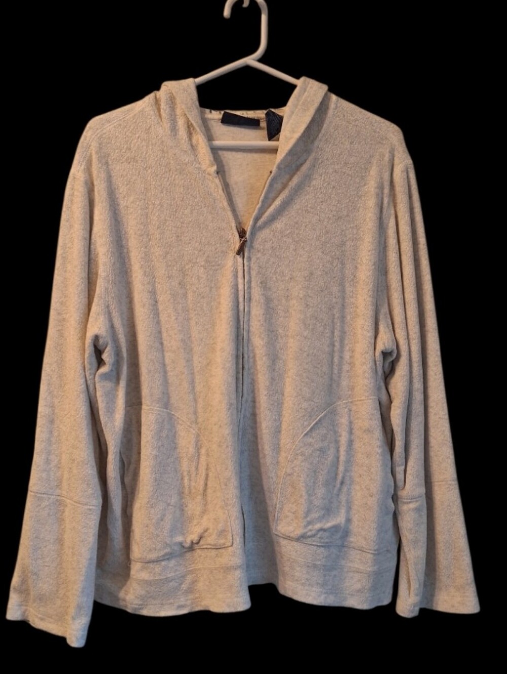 Light Beige Zip Hoodie Sweater